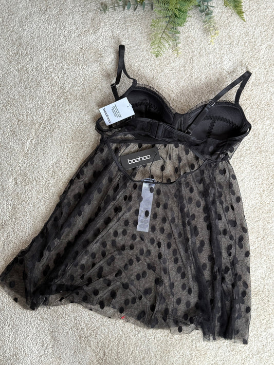Cupped Bust Mesh Babydoll