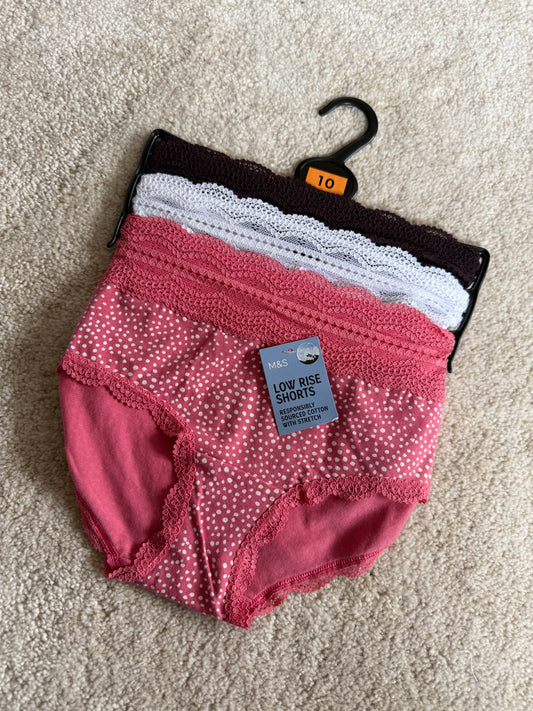 3 Pack Low Rise Shorts