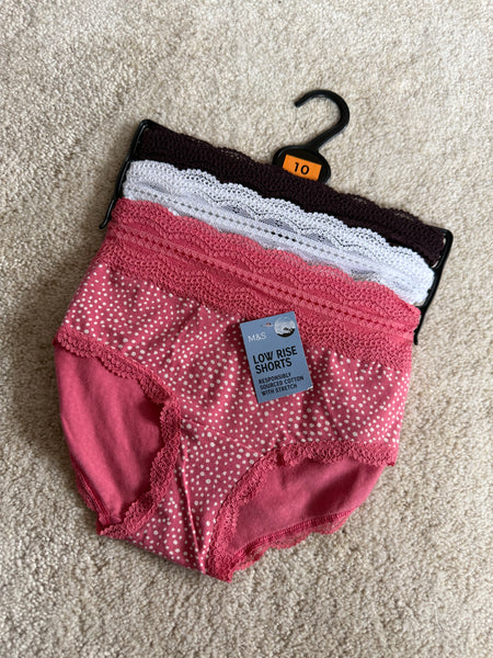 3 Pack Low Rise Shorts