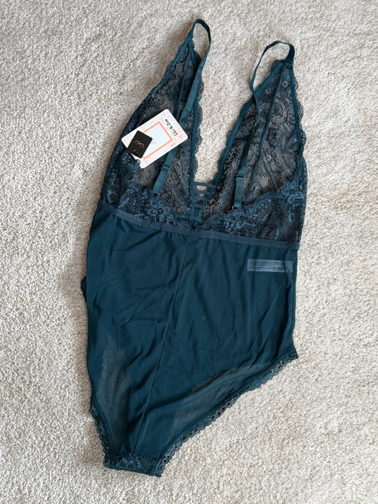 V Neck Lace Bodysuit