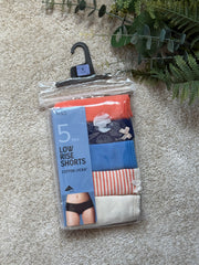 5 Pack Low Rise Shorts