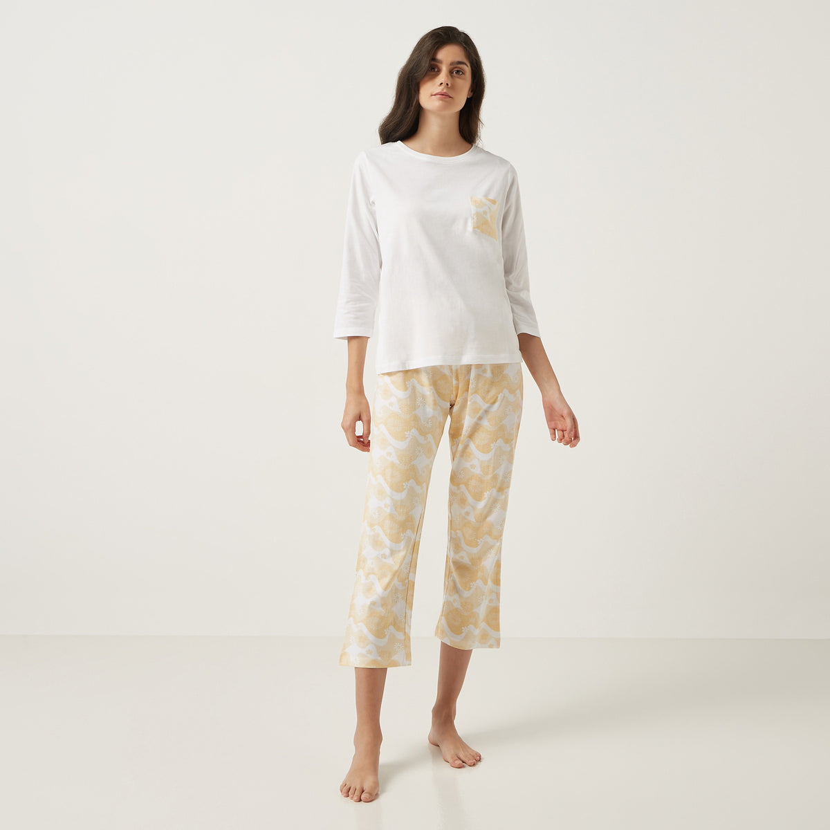 Cropped Cotton PJ Set