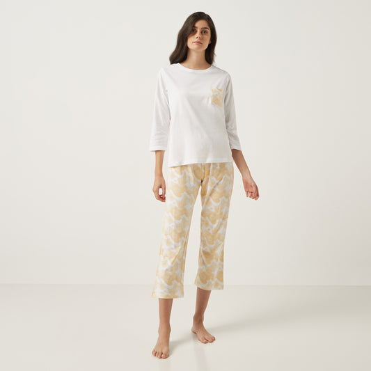 Cropped Cotton PJ Set