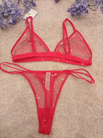 Non Padded Printed Lingerie Set