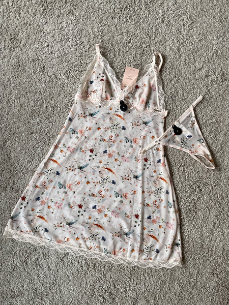 Printed Nightdress with Thong