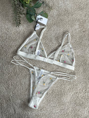 Non Padded Printed Lingerie Set