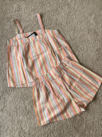 Stripe Cami and Shorts Set