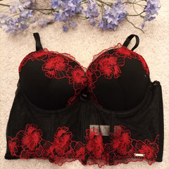 Embroidered Demi Corset Bra