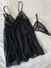 Pleated Babydoll and Thong Set