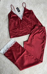 Lace Cami and PJ Set