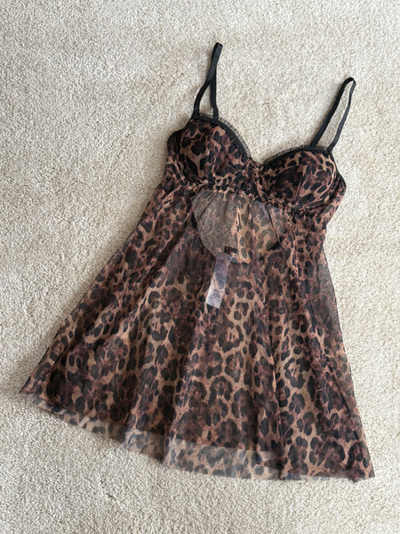 Leopard Mesh Babydoll