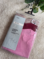M&S 3 Pack Lace Trim Vests
