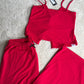 Bow Trim Rib Cami and PJ Set