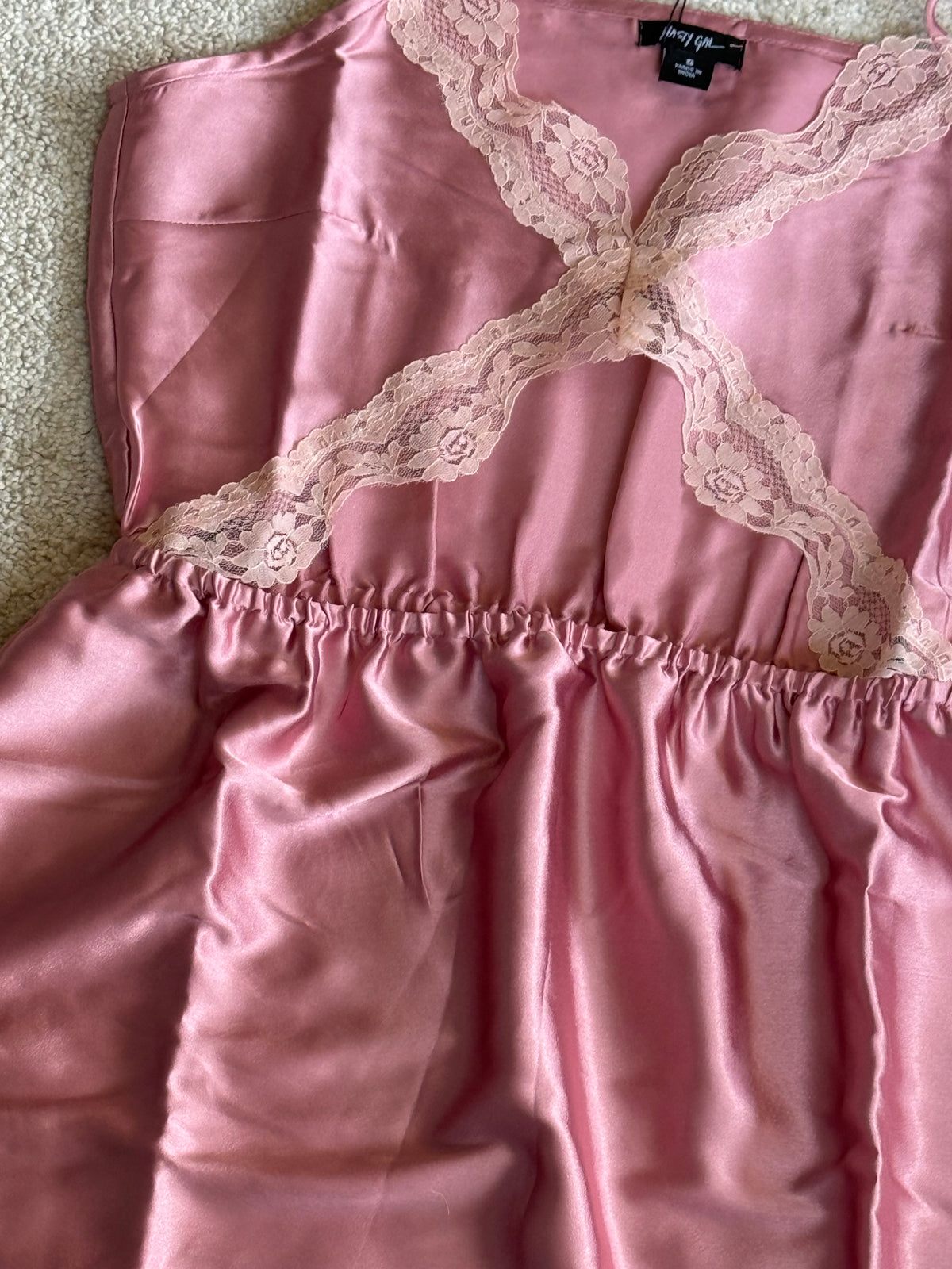 Satin Lace Cutout Nightie